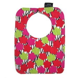 Reversible Bib with snap closure, lined bib, modern grace fabric