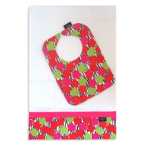 Bib and Burp Cloth Set - Modern Grace fabric - reversible bib, cloth diaper burp cloth