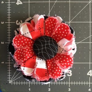 Black Cadet Cap with Fabric Flower Pin, adjustable cadet cap, removable fabric flower pin, distressed cap black, white BL05 image 5