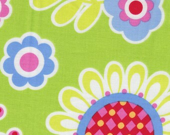 Michael Miller Lime Bouquet de Fleurs - Fabric 1 yard off of bolt - more yardage available