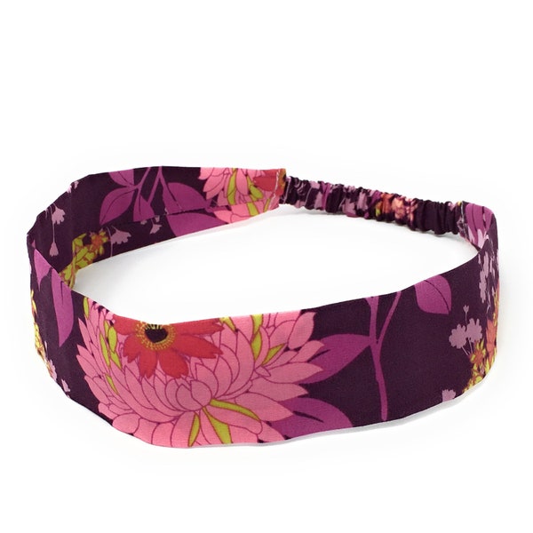 Fabric Headbands for Women, Girls Headband,  - Orchid Bloom - Pick your size - fit toddlers to adults - 1-1/2" wide