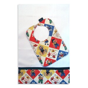 Yippee Bib and Burp Cloth Set, cowboy baby, baby gift set, drool bib, cloth diaper burp cloth