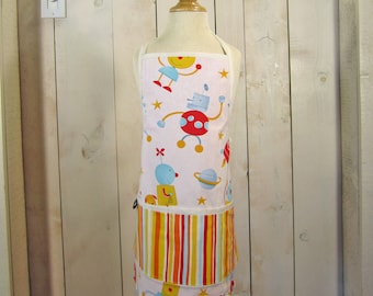 Robots Classic Toddler Apron - Reversible Apron with pockets