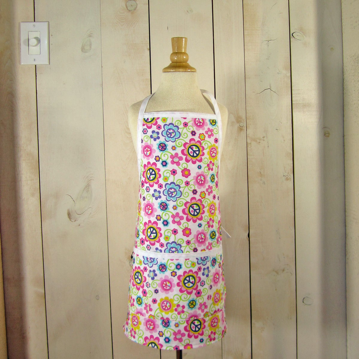 Peace Daisy Kids Apron Reversible Apron Full Apron by Lucky - Etsy