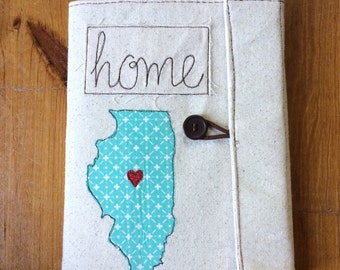 Custom Notebook Home State Love Covered Notebook Book with pen, made to order, notebook, journal, guest book, state silhouette