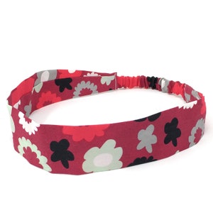Womens Headband, Girls Headband, Poppy Merlot Fabric Headband - Pick your size - fit toddlers to adults - 1-1/2&quot; wide