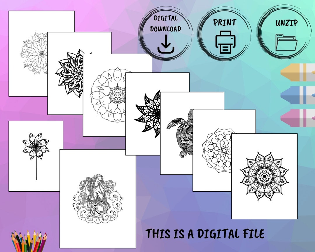Mandala Coloring Pages,digital Coloring Pages,pdf,mandala Worksheet,35 ...