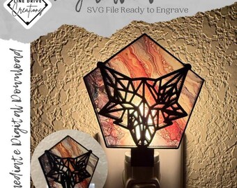 Night Light SVG, Fox Night Light, Fox SVG, Fox Laser Cut File, Nightlight SVG, Fox Laser Cut File, Fox Laser File, Fox svg laser cut file