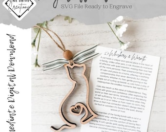 Laser Cut Cat Ornament SVG: Inspirational Furbaby Gift (Digital Download)