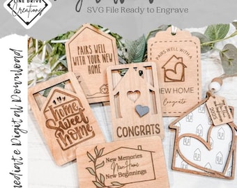 Realtor Gift Card Holder SVG: New Home Laser File (Digital Download)