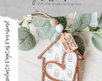 New Home Ornament SVG, Laser Cut File (Digital Download)