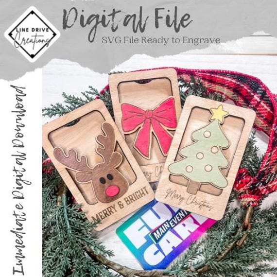 Christmas Gift Card Holder Laser Cut File, XTool SVG (Digital Download)