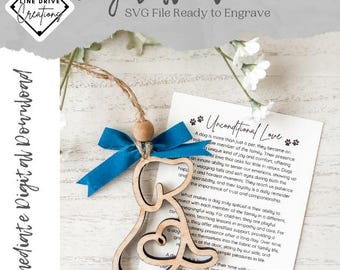 Dog Ornament SVG: Pet Loss Story Card (Digital Download)