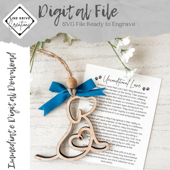 Dog Ornament SVG: Pet Loss Story Card (Digital Download)
