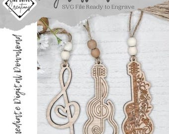 Guitar Ornament Laser Cut File: Music SVG (Digital Download)