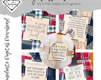 Personalized Blanket Tag SVG Bundle: Laser Cut Files (Digital Download)