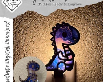 Dinosaur Night Light SVG Laser Cut File (Digital Download)