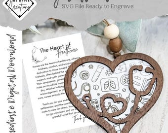 Nurse Story Card SVG: Heart Stethoscope Design (Digital Download)