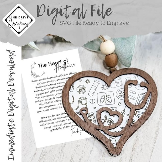 Nurse Story Card SVG: Heart Stethoscope Design (Digital Download)