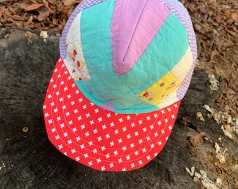 Patchwork Trucker Hat: Upcycled Vintage Quilt Cap, Handmade