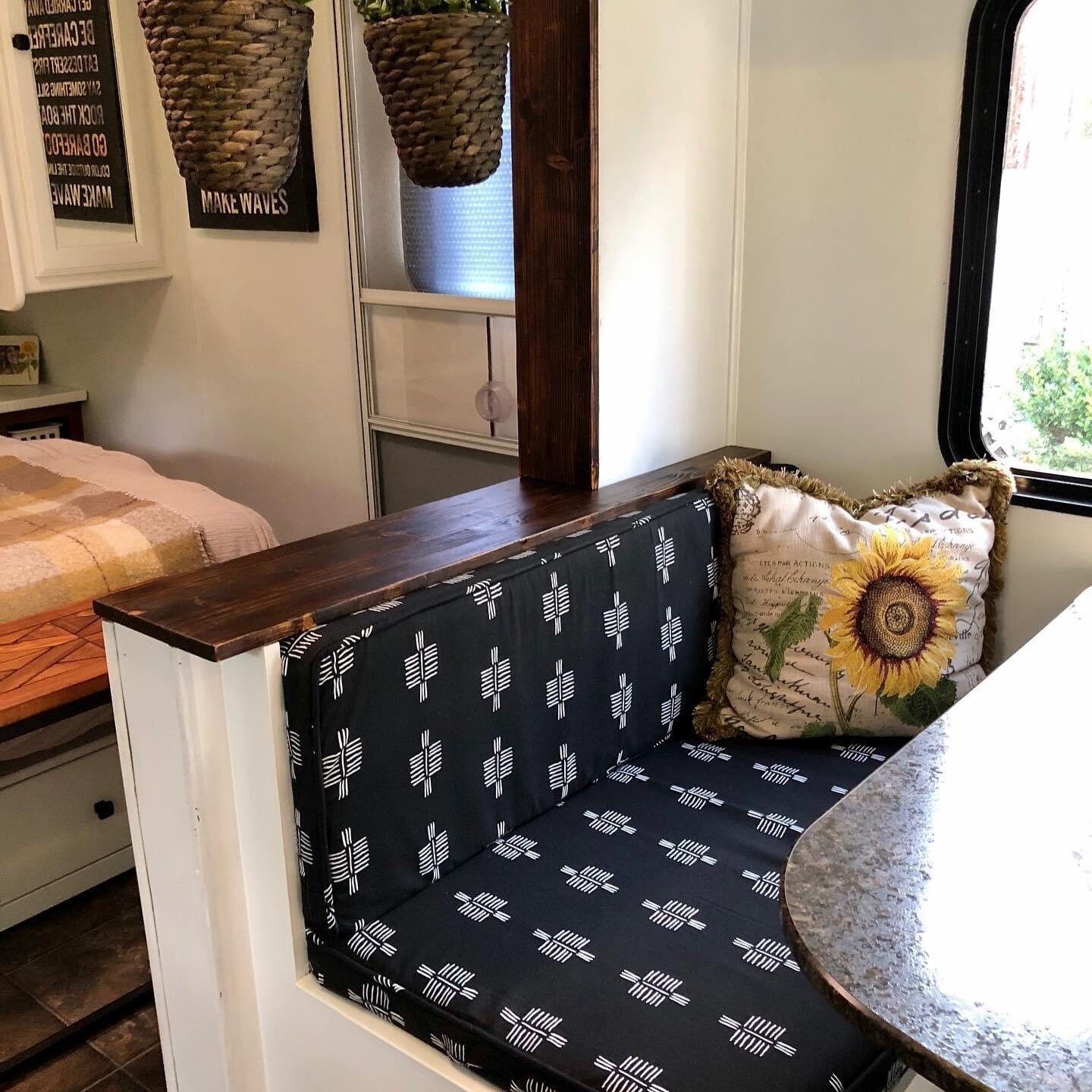 Rv Trailer Booth Bench Seat Cushion Covers Velcromag