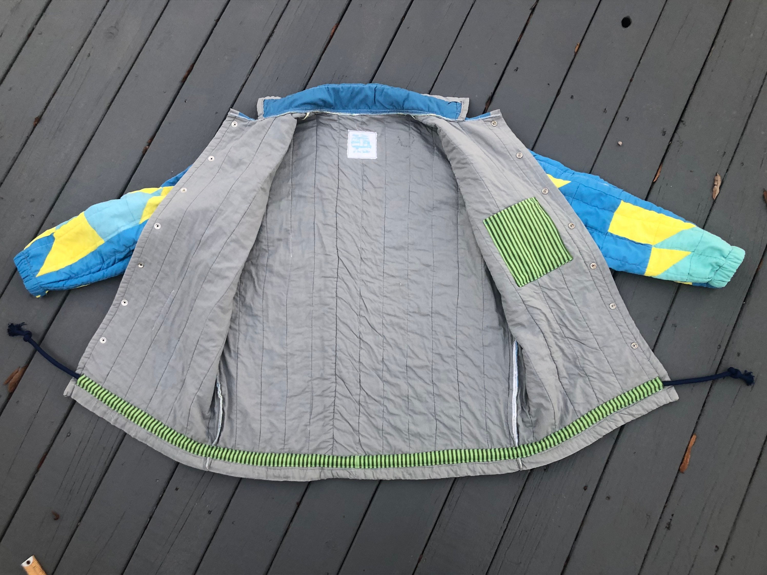 Men's Quilt Coat Jacket Made With Vintage Handmade Quilt Men's Quilt Coat Jacket Made With Vintage Handmade Quilt