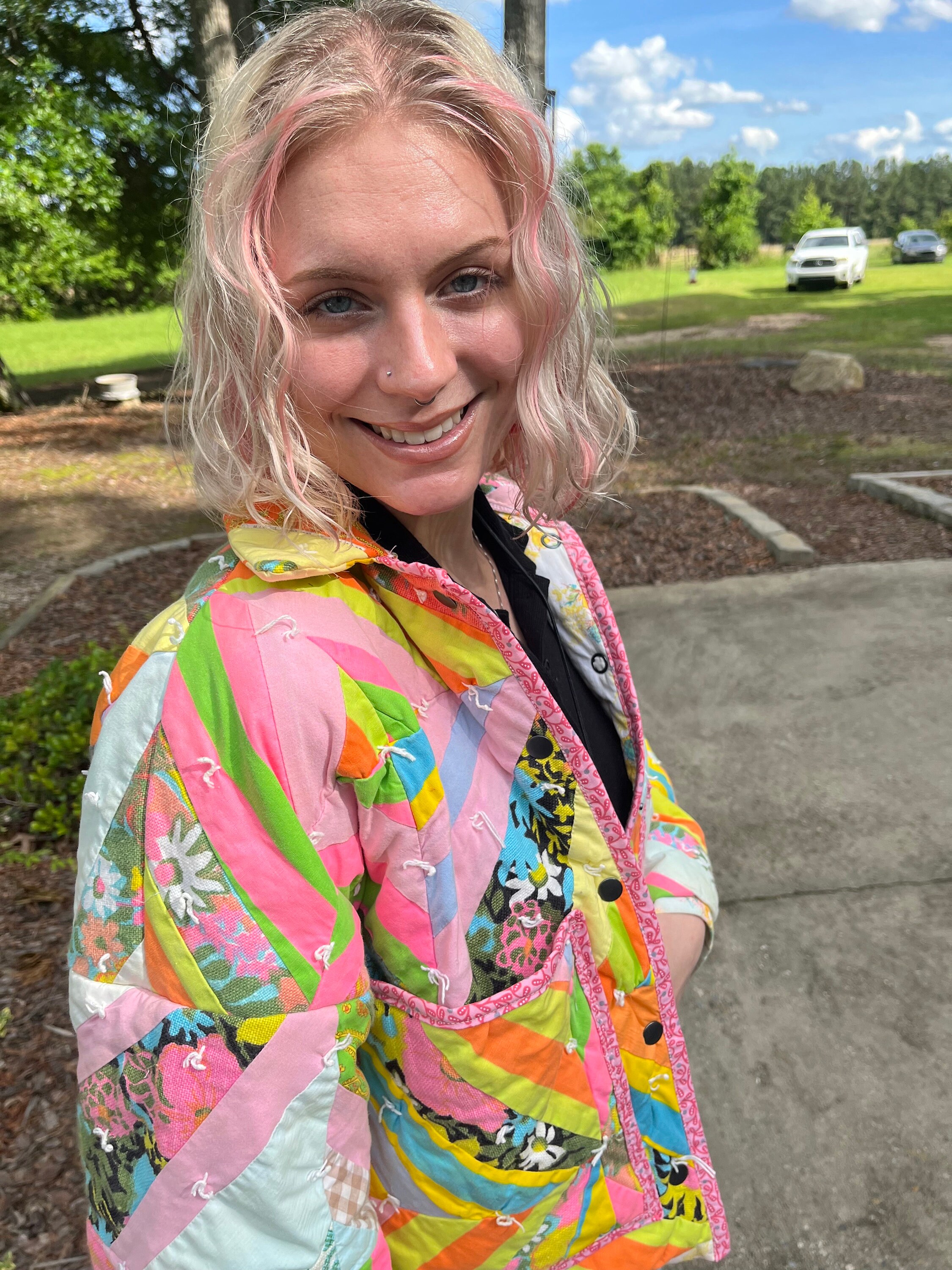 Amiur big collar quilting jacket
