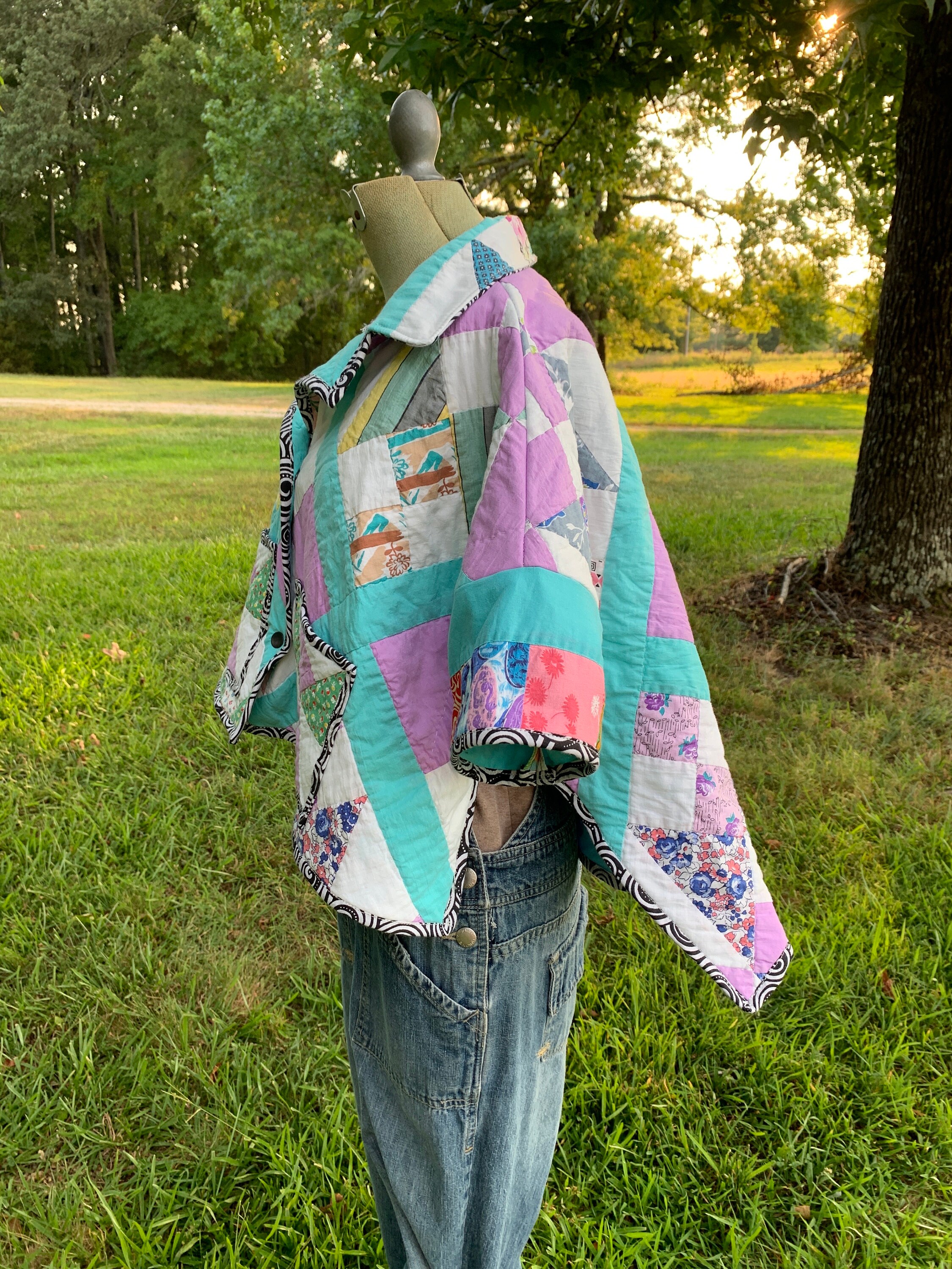ジャケット・アウター ENDS and MEANS Quilting Jacket Men's Quilt Coat Jacket Made With Vintage Handmade Quilt