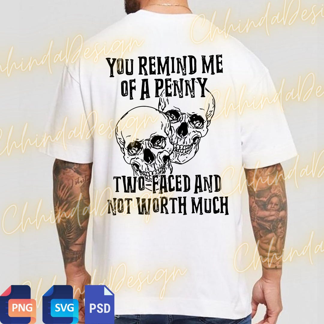 Skull Rude You Remind Me of A Penny PNG Svg for Circut, Rude Humor Skull Clipart ...