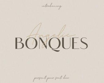 Angelic Bonques Trio Font, Elegant font, Calligraphy font, Modern Font, Commercial Use, Canva font, Display font, Fancy font, Script font