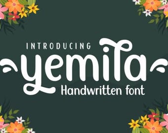 Yemila Font, Script Font With Tails, Beautiful Font, Vintage Font, Retro Font, Classic Font, Elegant Font, Calligraphy Font