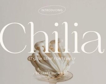 Chilia Font, Elegant font, Calligraphy font, Modern Font, Commercial Use, Canva font, Display font, Fancy font, Script font, Font