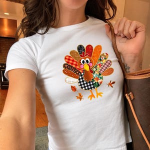 Cartoon Turkey Thanksgiving PNG, Autumn Fall Leaves Digital Download