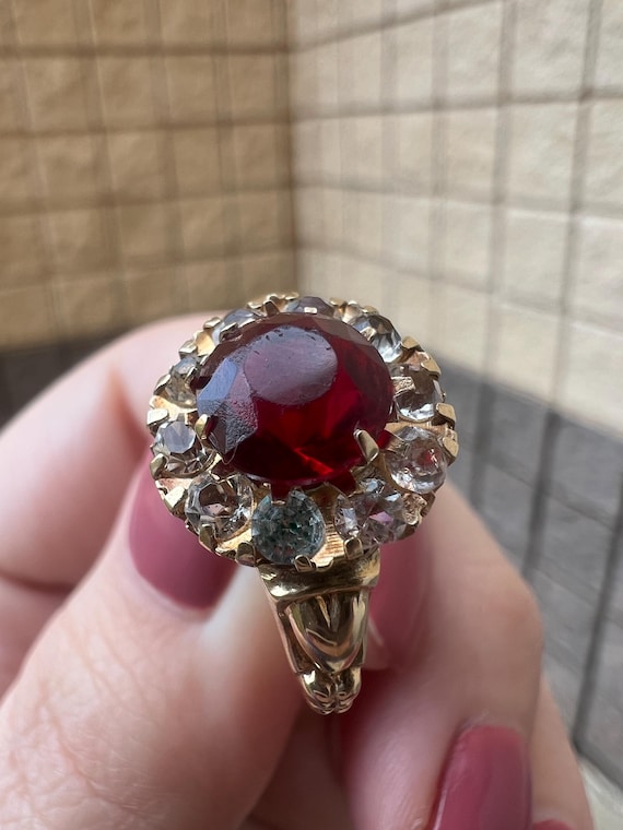 Antique Edwardian Paste Statement Ring - CLASSIC … - image 10