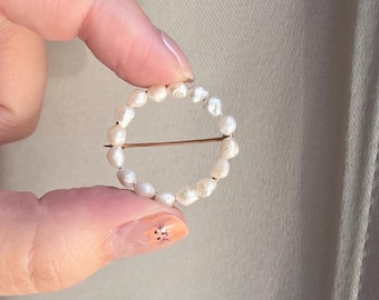 ANTIQUE Natural River Pearl Brooch - RARE