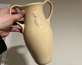 VINTAGE Hallmark Signature Buttercream Pineapple Vase - Welcome Gift