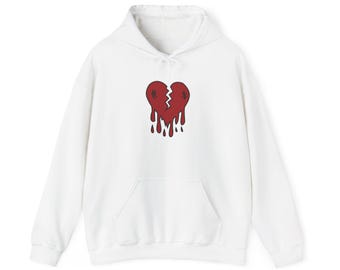 Gebrochenes Herz Fleece Hoodie: Emotionaler Trost Pullover
