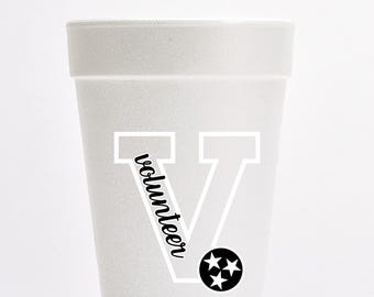 Tennessee Football Tailgate Styroporbecher | Go Vols Gameday Trinkgefäß | Rocky Top Party Tassen | Schwesternschaft Tassen | Brüderlichkeit Tassen