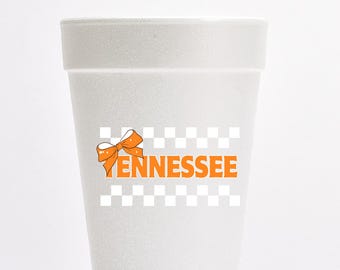 Tennessee Football Tailgate Styroporbecher | Go Vols Gameday Trinkgefäß | Rocky Top Party Tassen | Schwesternschaft Tassen | Brüderlichkeit Tassen