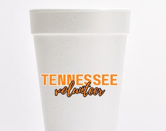 Tennessee Football Tailgate Styroporbecher | Go Vols Gameday Trinkgefäß | Rocky Top Party Tassen | Schwesternschaft Tassen | Brüderlichkeit Tassen