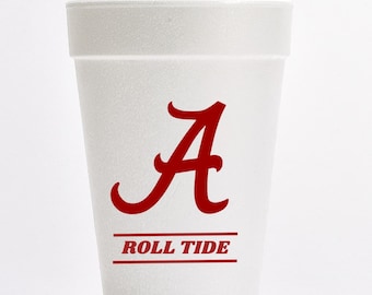Alabama Styrofoam Cups, Roll Tide Cups
