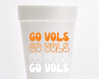 Tennessee Football Tailgate Styroporbecher | Go Vols Gameday Trinkgefäß | Rocky Top Party Tassen | Schwesternschaft Tassen | Brüderlichkeit Tassen