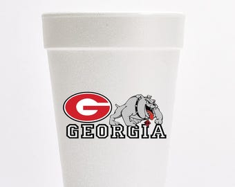 Georgia Bulldogs voetbal achterklep piepschuim bekers | Go Dawgs Gameday-drinkgerei | UGA-feestbekers | Vrouwenclubbekers | Broederschapsbekers
