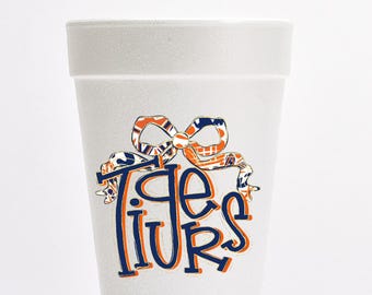 Auburn Football Tailgate Styrofoam Cups | War Eagle Gameday Drinkware | Auburn Tigers Party Cups | Sorority Cups | Fraternity Cups
