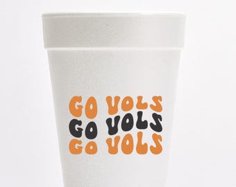 Tennessee Football Tailgate Styroporbecher | Go Vols Gameday Trinkgefäß | Rocky Top Party Tassen | Schwesternschaft Tassen | Brüderlichkeit Tassen