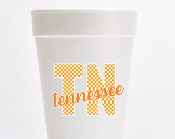 Tennessee Football Tailgate Styroporbecher | Go Vols Gameday Trinkgefäß | Rocky Top Party Tassen | Schwesternschaft Tassen | Brüderlichkeit Tassen