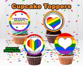 20 Stück Regenbogen Cupcake Topper – Pride Month Deko Für Kuchen, Cupcakes & Desserts