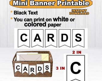 Printable Cards Banner simple, instant download, Cards sign Banner
