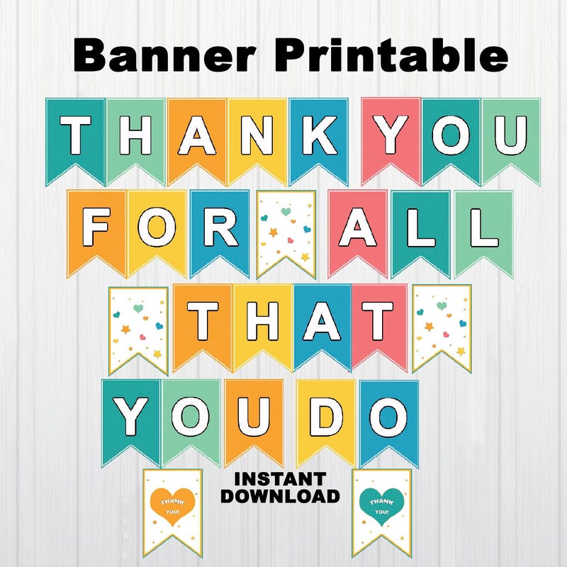 Thank You for All You Do Banner - Etsy