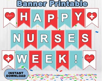 Happy Nurses Week Banner printable, instant download